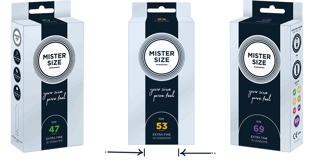 Merjenje velikosti kondoma s pomočjo embalaže Mister Size